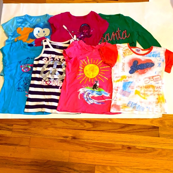 The Children's Place Other - LOT OF 7 GIRLS TOPS TEES TANK MEDIUM M (7-8)